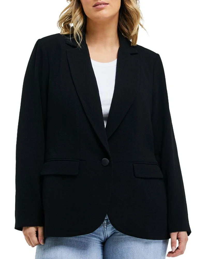 Megan Notched Lapel Single Button Blazer