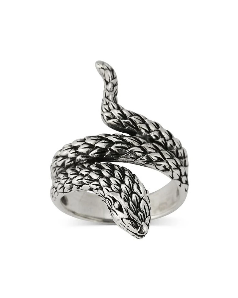 Sterling Silver Scaled Snake Coil Ring