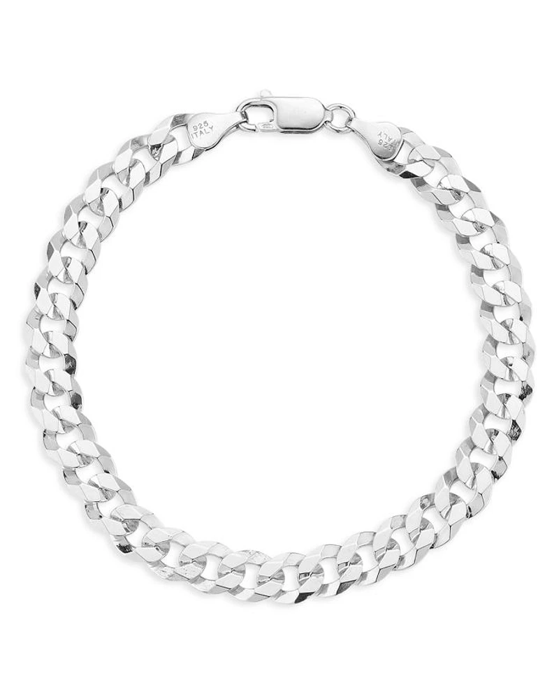 Men's Sterling Silver 7mm Curb Chain Bracelet