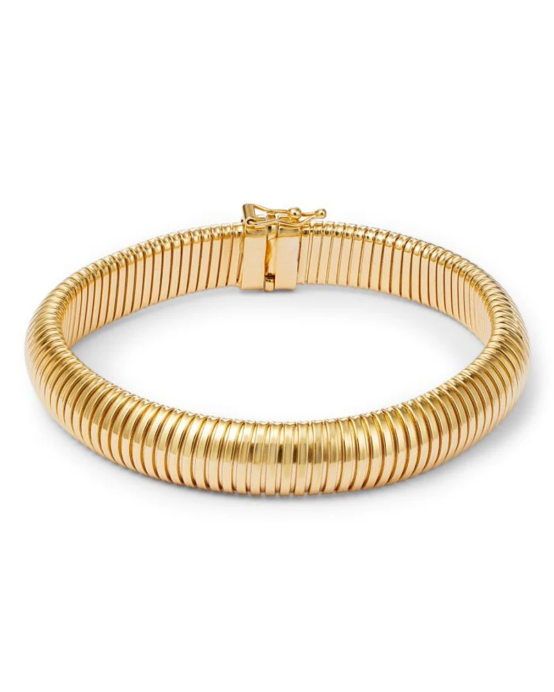 14K Yellow Gold Tubogas Wide Link Bracelet