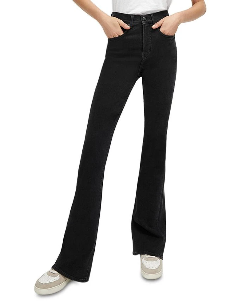 Beverly High Rise Flare Jeans Washed Onyx