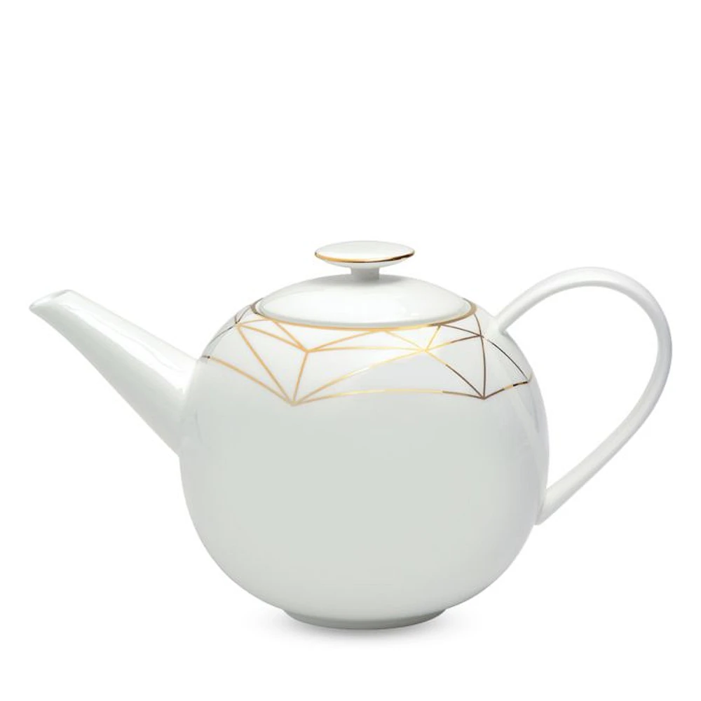 Gem Cut Gold Lidded Teapot