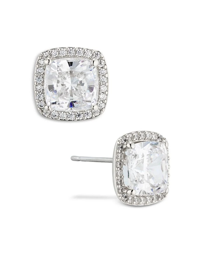 Halo Square Stud Earrings