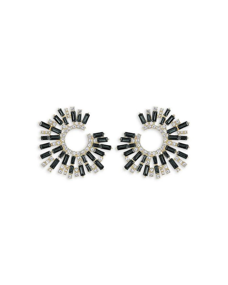 Opulent Stardust Open Circle Earrings in 18K Gold Plated