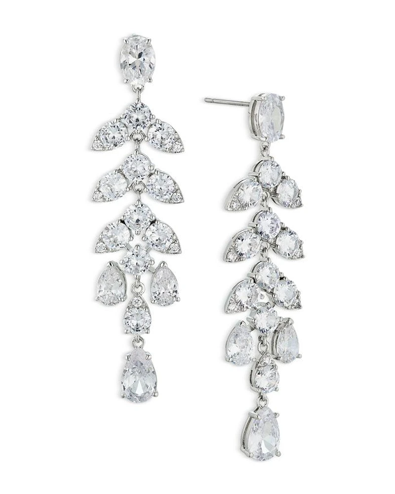Chandelier Earrings in Rhodium Plated
