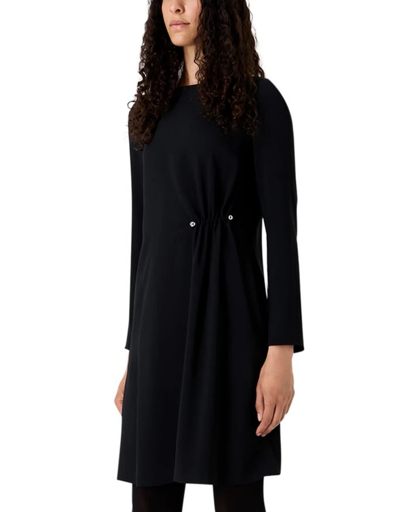 Hardware Embellished Long Sleeve Tunic Dress