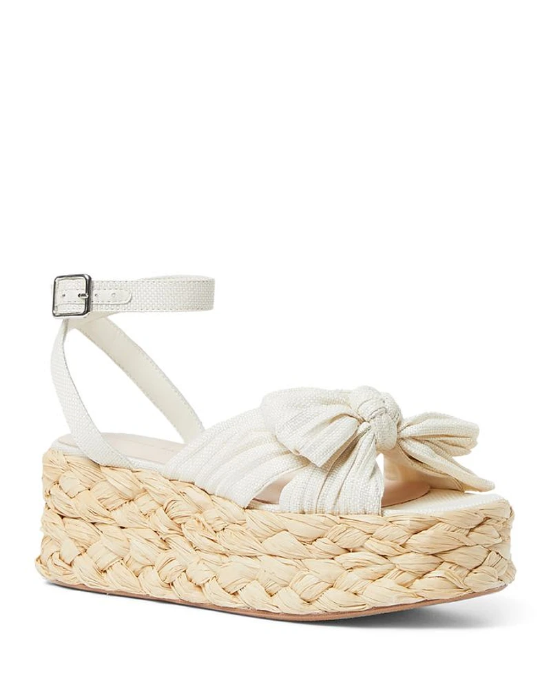 Knotted Strap Espadrille Platform Sandals