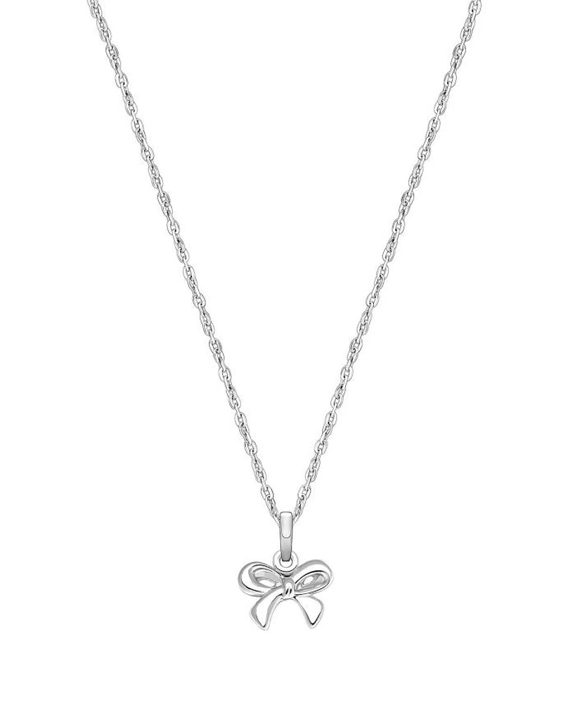 Girl's Sterling Silver Darling Bow 12 - 14" Necklace - Little Kid, Big Kid