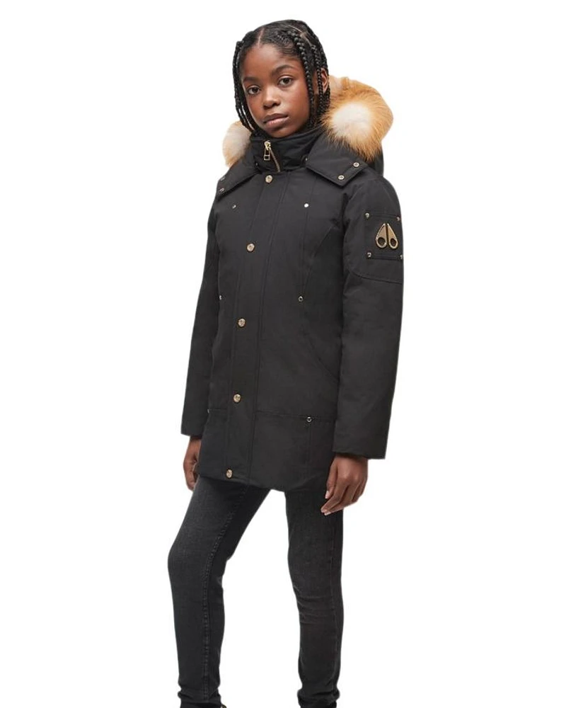 Unisex Gold Parka with Shearling Hood