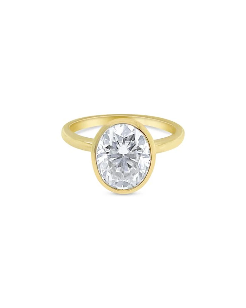 14K Yellow Gold Bezel Set Moissanite Ring