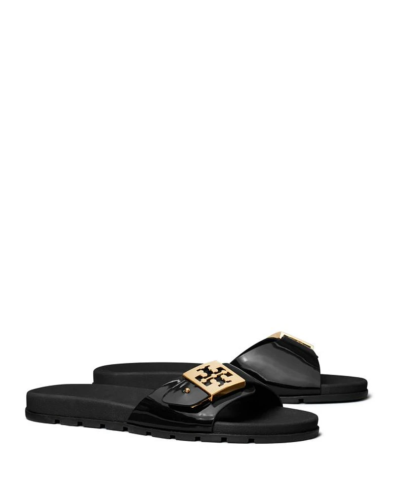 Women's Slip On Buckled Slide Sandals