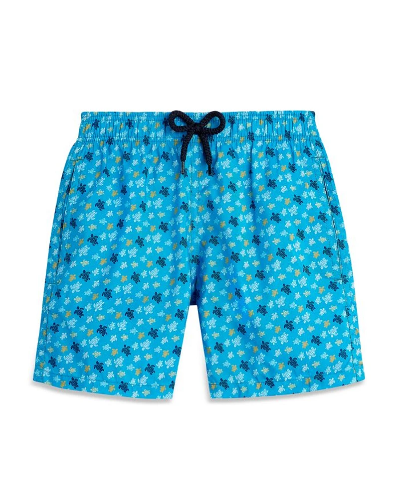 Jihin Micro Ronde Des Tortues Print 5" Swim Trunks