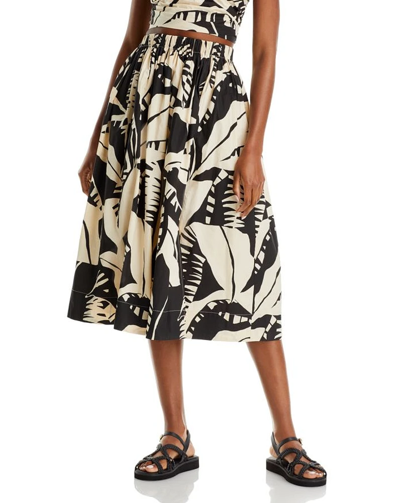 Amari Floral Print Poplin Skirt