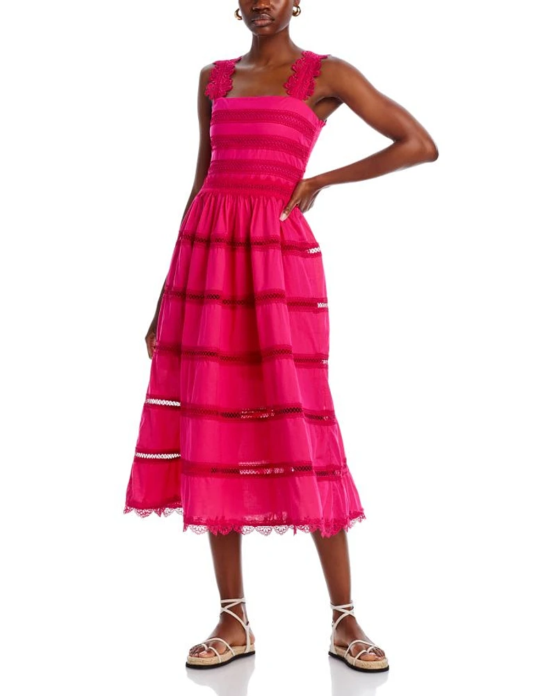 Kate Lace Trim Midi Dress - Exclusive