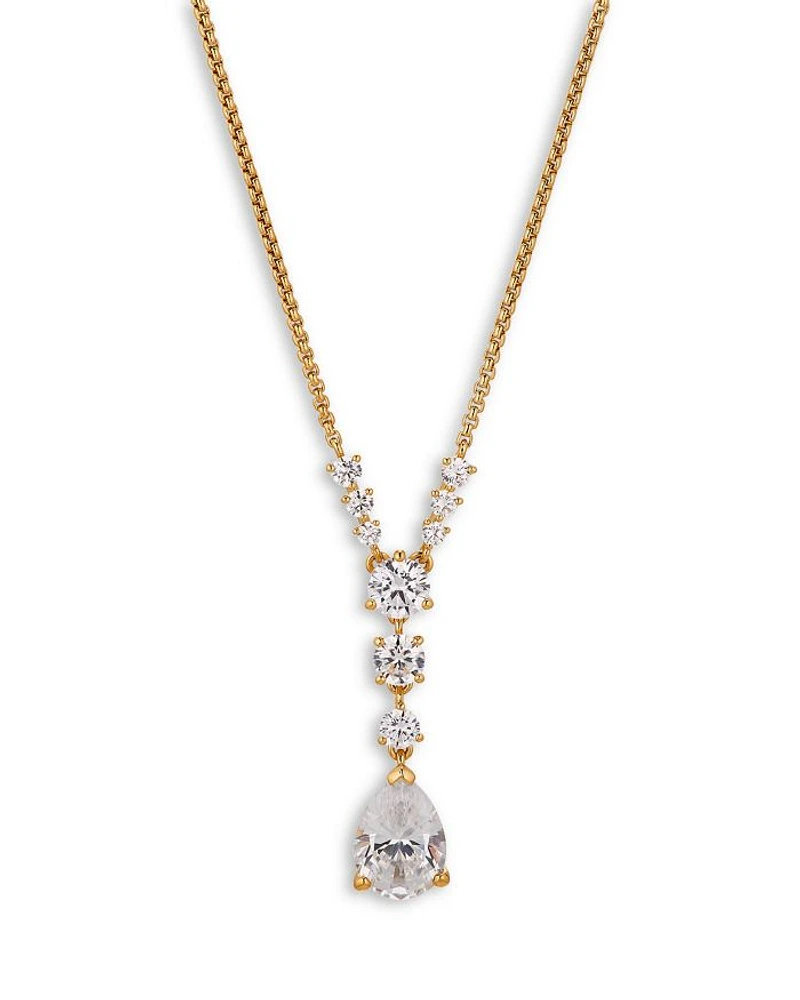 Halle Cubic Zirconia Lariat Necklace, 16"-18"