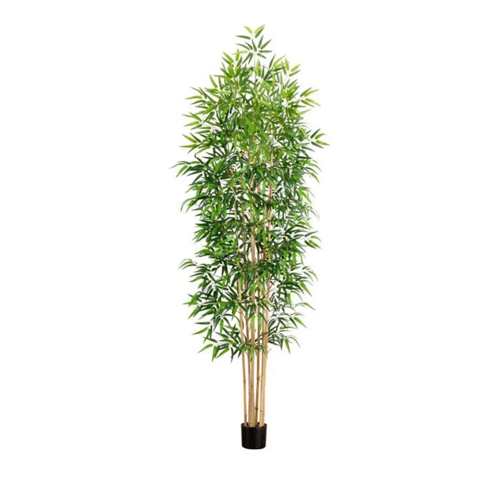 9' Artificial Bamboo Tree with Real Bamboo Trunks