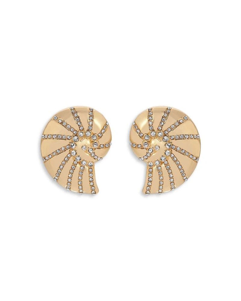 Studded Shell Statement Stud Earrings