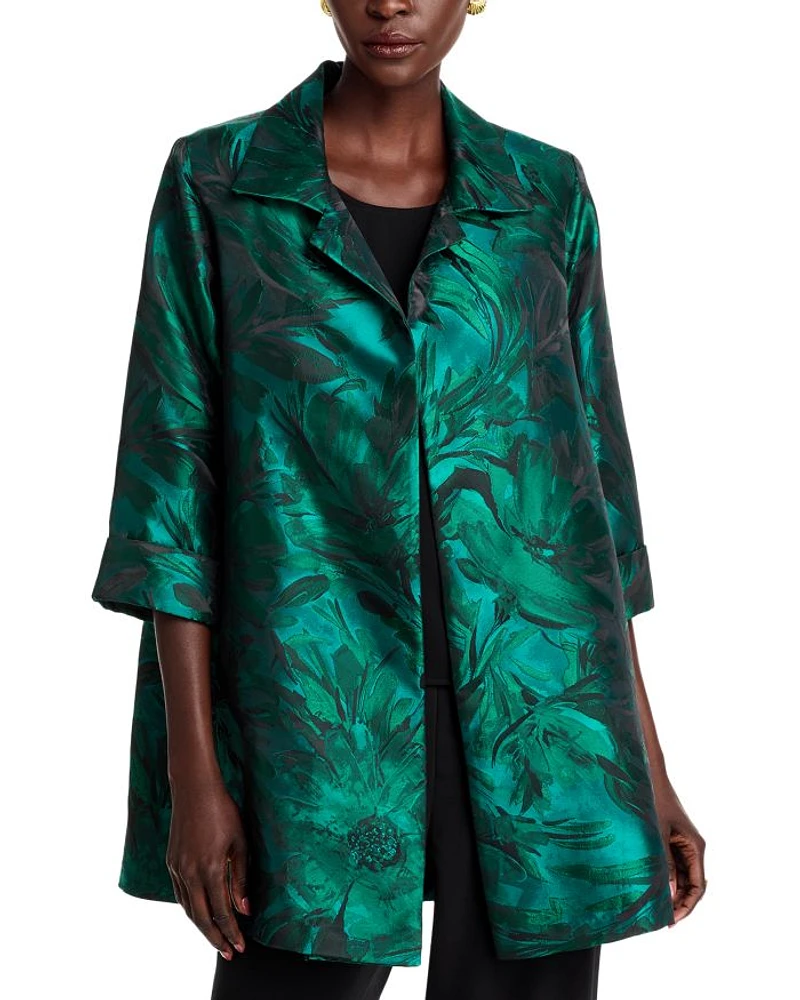 Botanical Jacquard A Line Jacket