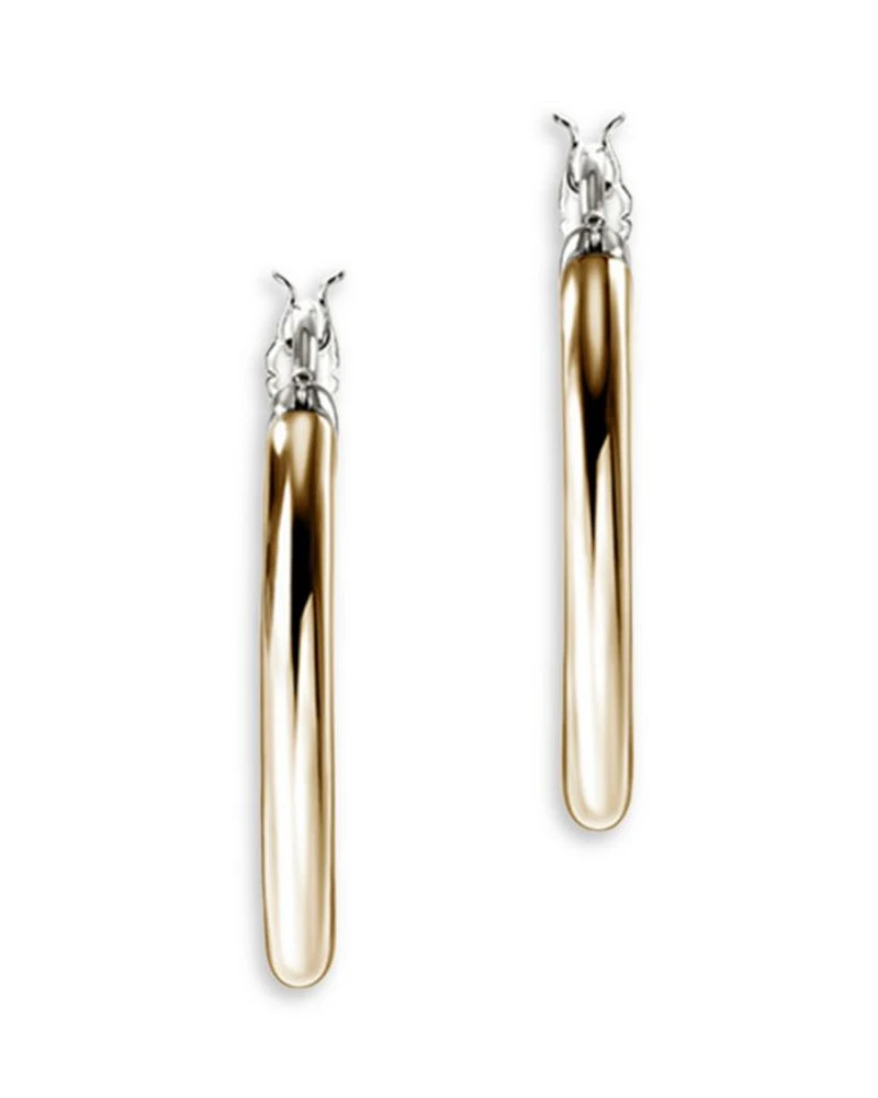 14K Yellow Gold & Sterling Silver JH Essentials Hoop Earrings