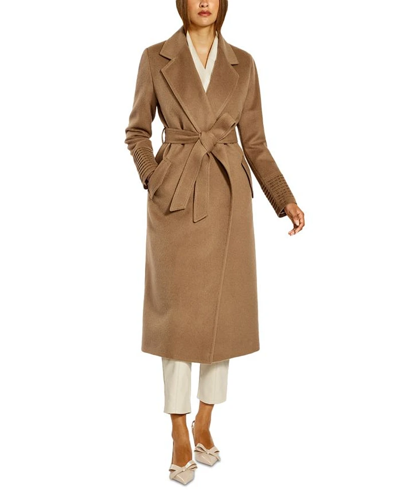 Long Notched Collar Wrap Coat