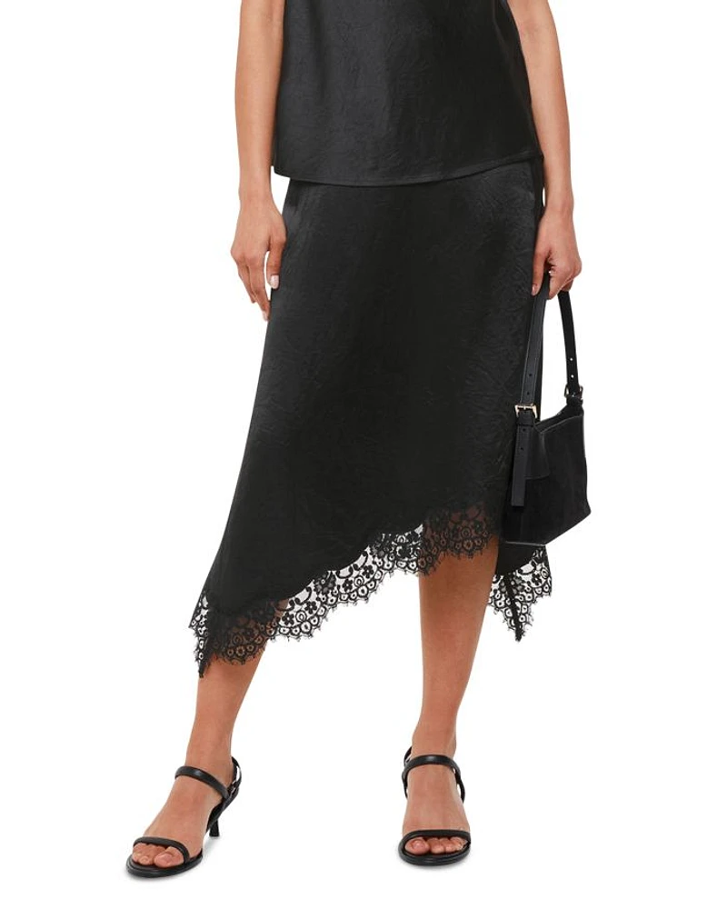 Lace Insert Midi Skirt