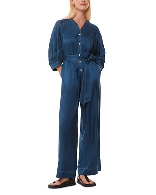 Mabel Topstitched Belted Jumpsuit