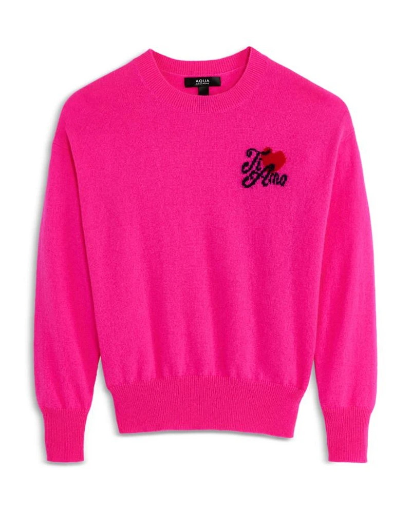 Girls' Ti Amo Cashmere Crewneck Sweater, Big Kid - Exclusive