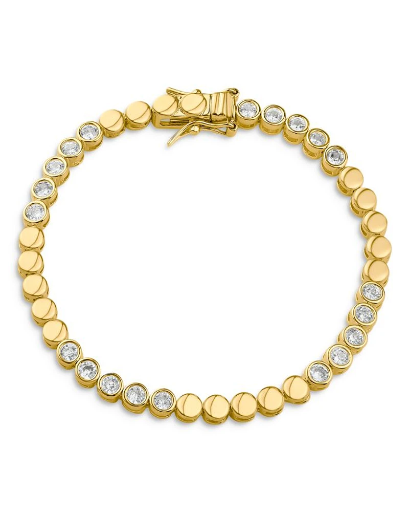 Bezel Cubic Zirconia Station Bracelet