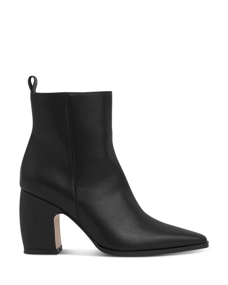 Women's Amy Almond Toe Taupe Block Heel Ankle Boots