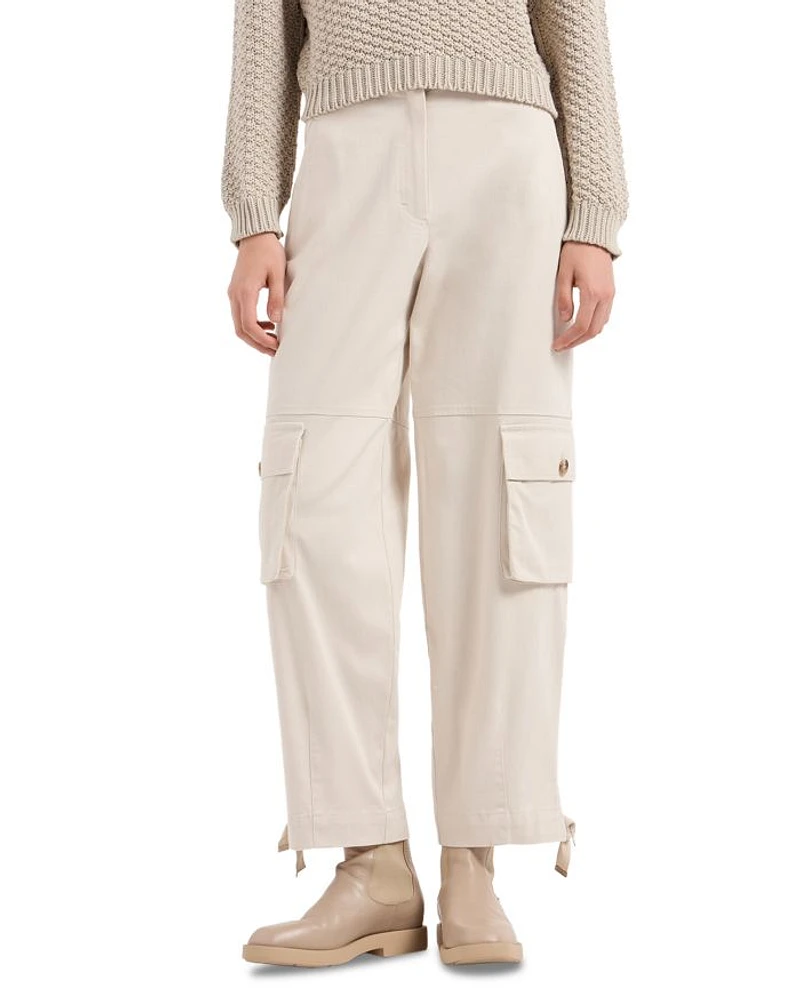 Stretch Cotton Gabardine Trousers with Carpenter Pockets