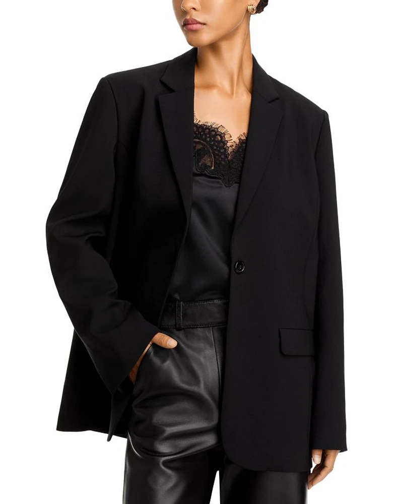 Wool Blend Boxy Blazer