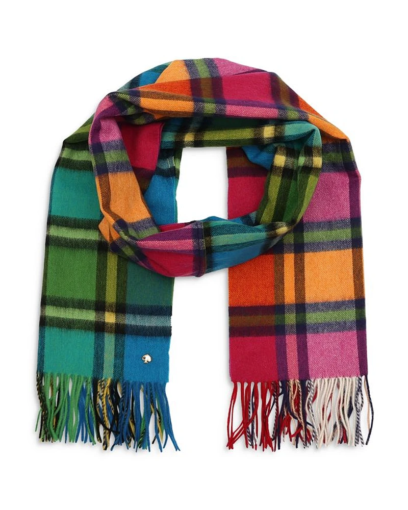 Plaid Mix Yarn Dye Wool Scarf