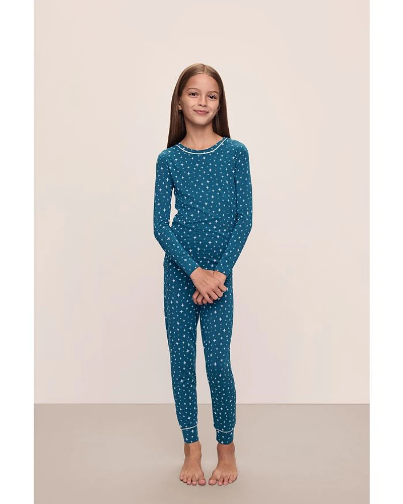 Unisex Printed Long Sleeve PJ Set - Little Kid, Big Kid