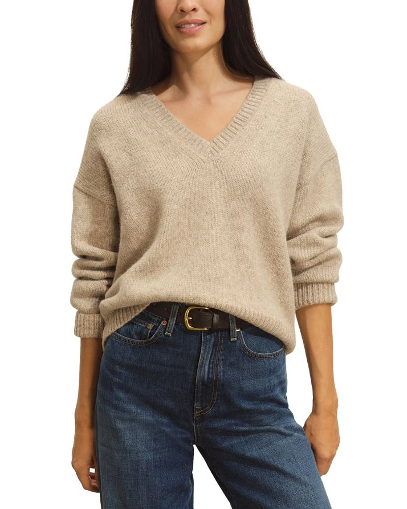 Highland Alpaca Blend Boxy V Neck Sweater