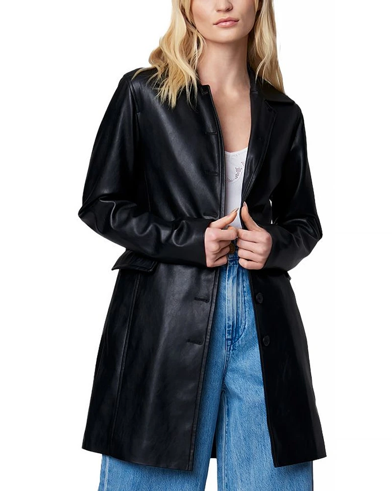 Faux Leather Trench Coat