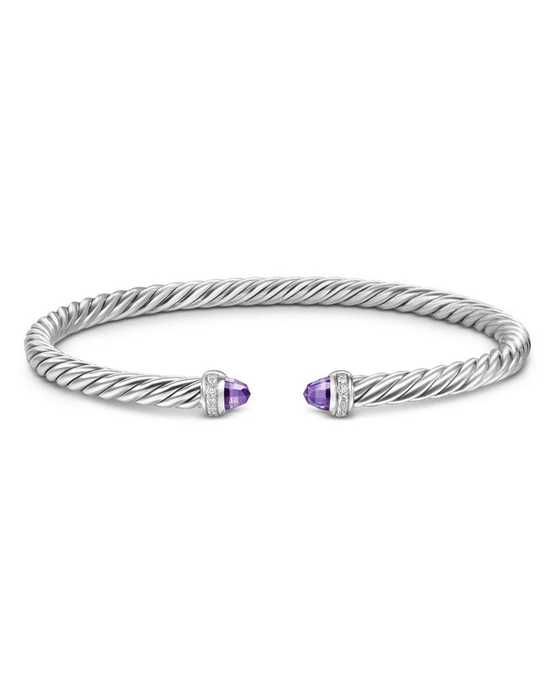Cablespira Flex® Bracelet Sterling Silver with Diamonds, 4mm