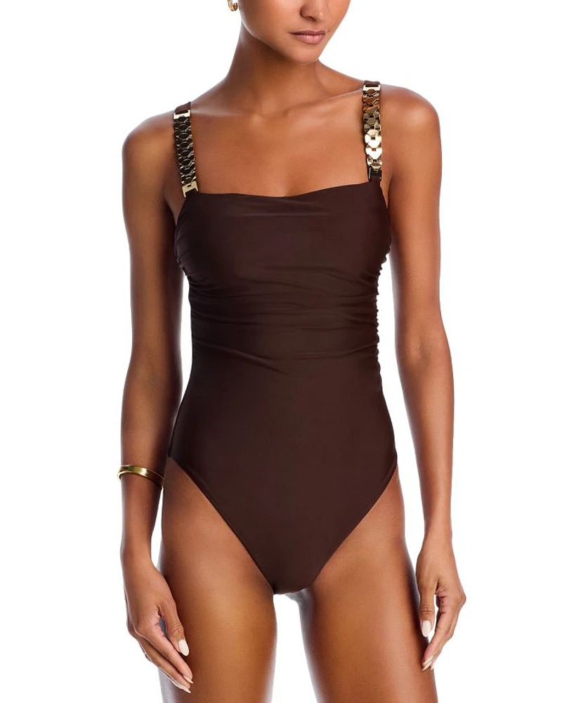 Hudson Chain Trim One Piece Swimsuit