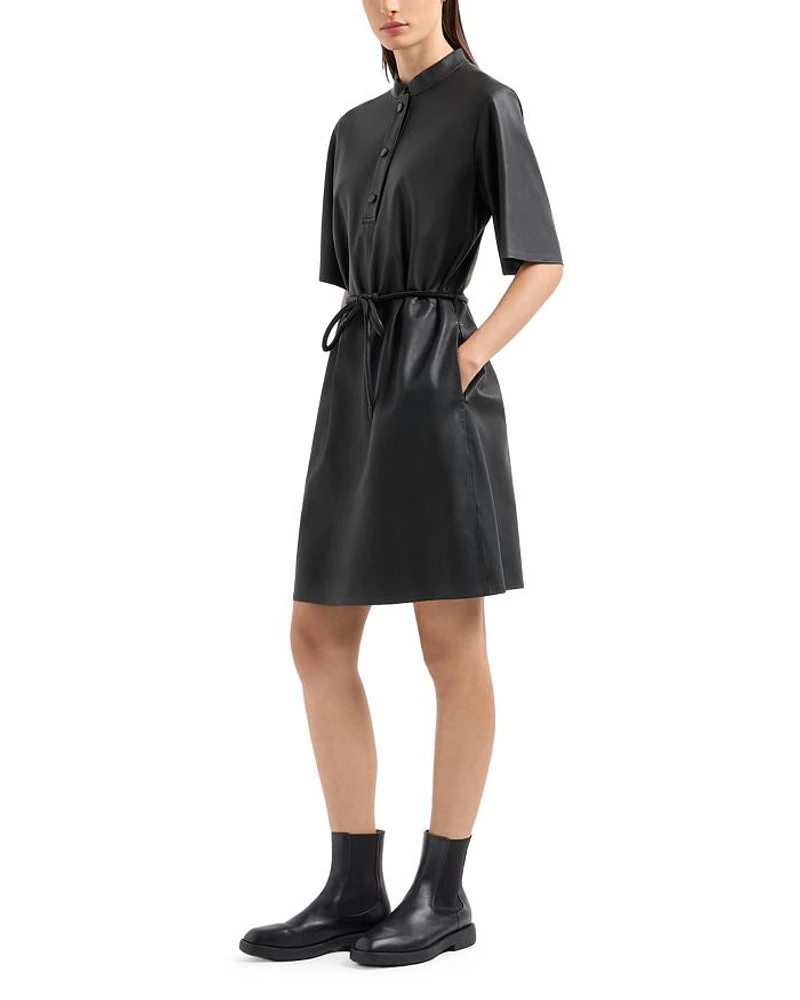 Leather Belted Dress