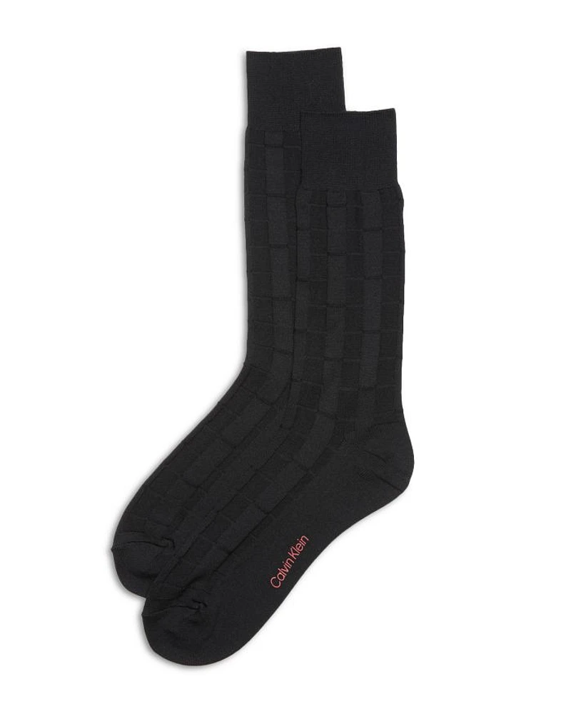 Textured Stripe Dress Crew Socks