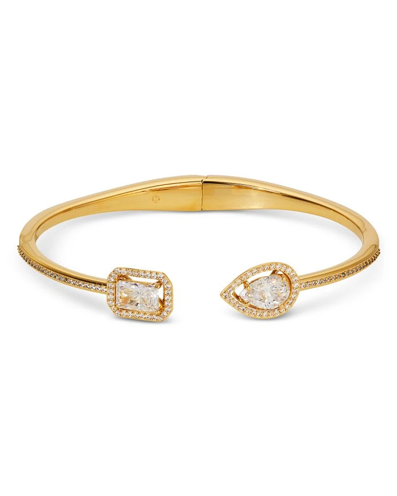 Radiant Cubic Zirconia Halo Cuff Bracelet