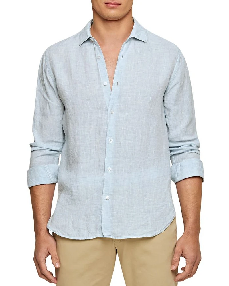 Giles Linen Textured Tailored Fit Button Down Shirt