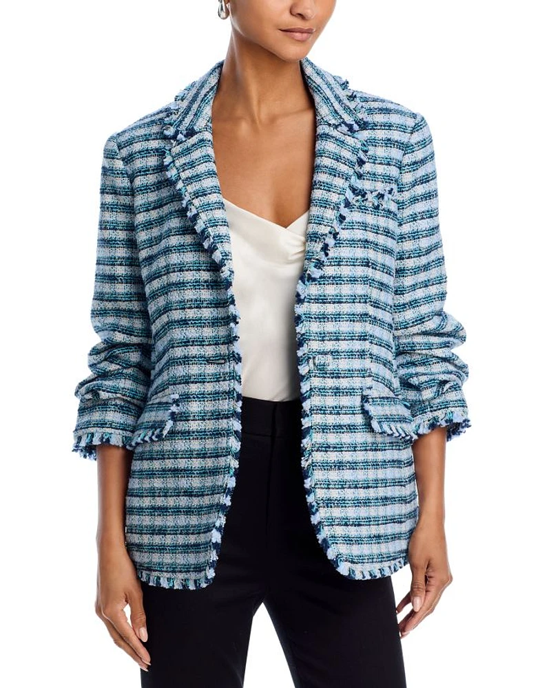 Matilda Tweed Fringe Trim Blazer