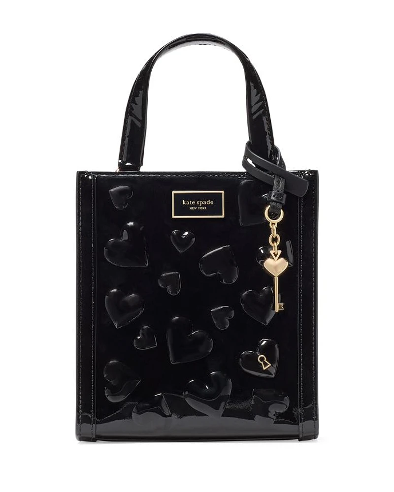 Manhattan Key To My Heart Embossed Patent Leather Mini Tote