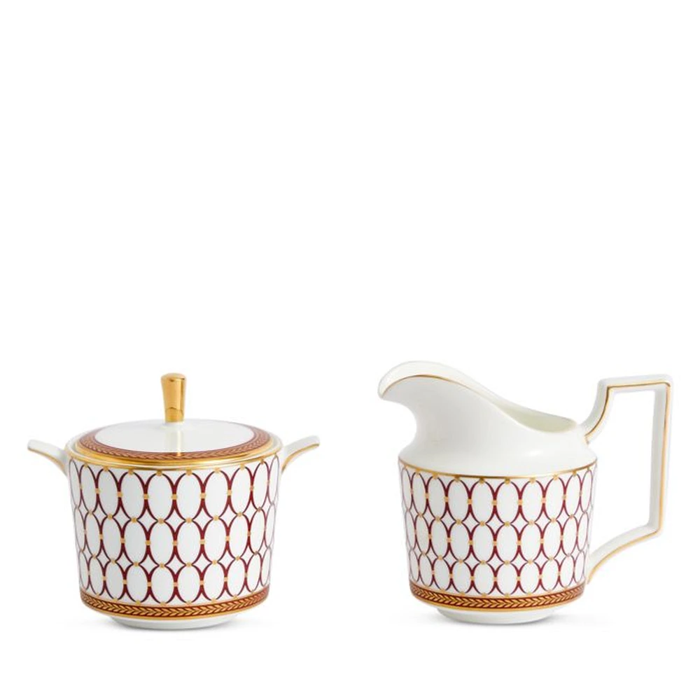 Renaissance Red Sugar and Creamer Set