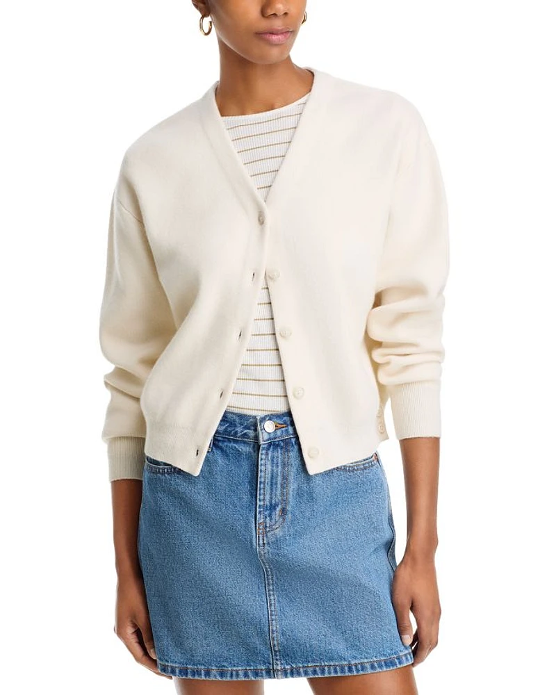 Collegiate Cashmere V Neck Cardigan Sweater