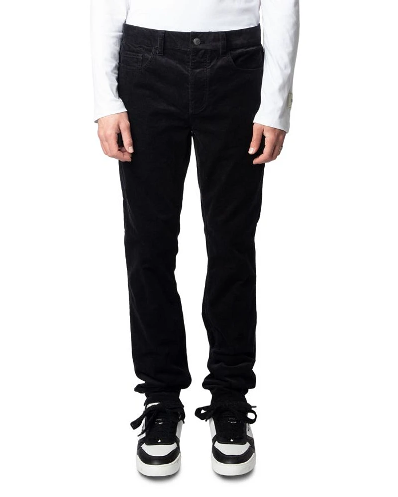 Steeve Cotton Stretch Velvet Corduroy Slim Fit Pants