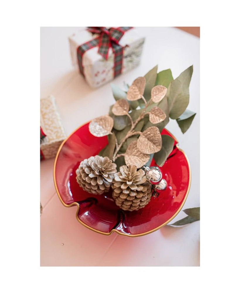 Holiday Glass Small Ruffled Bowl