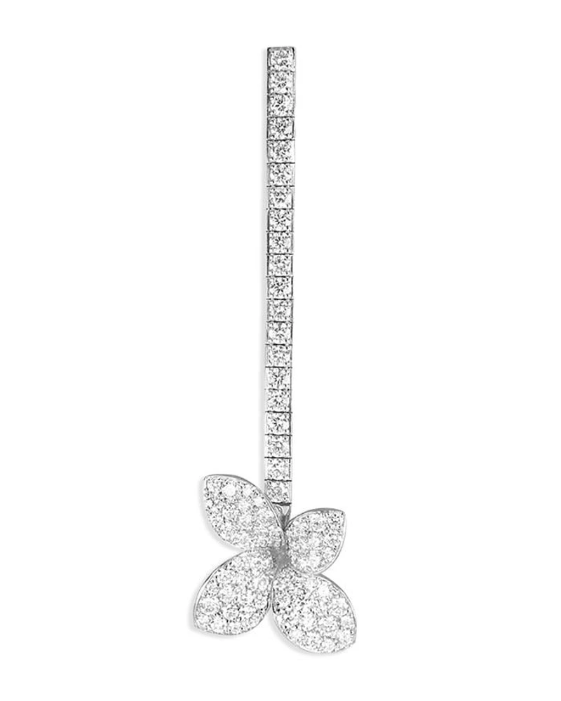 18K White Gold Heart to Earth Diamond Earring, 1.99 tcw