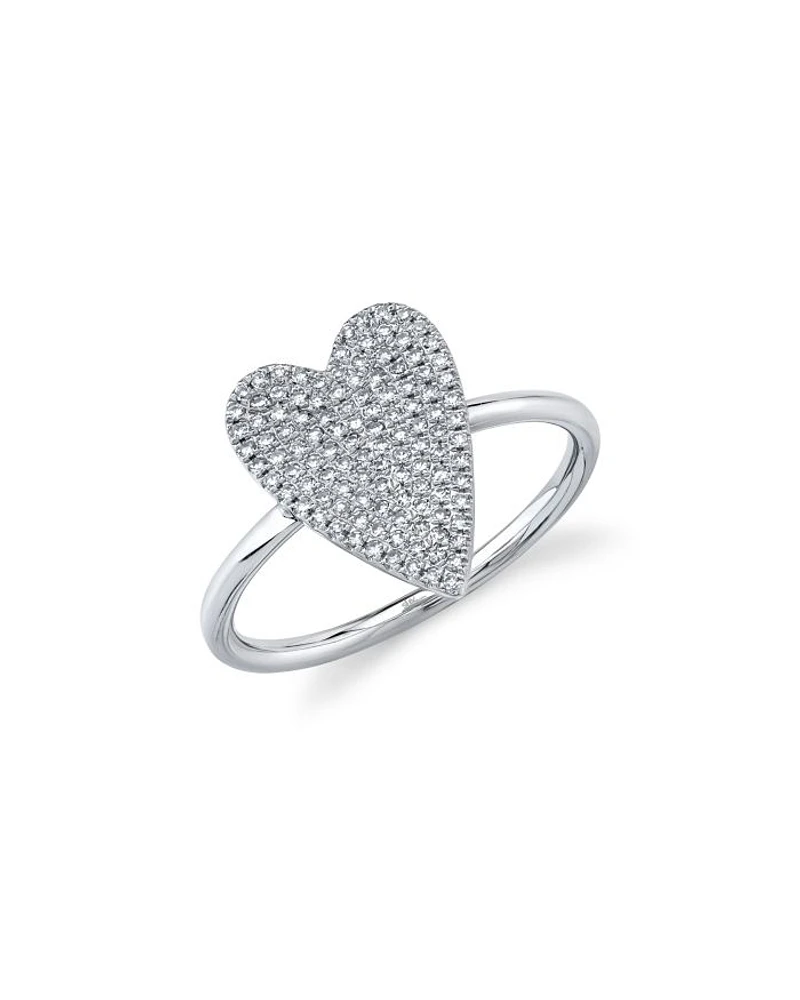 14K White Gold Kate Diamond Heart Ring, 0.26 tcw