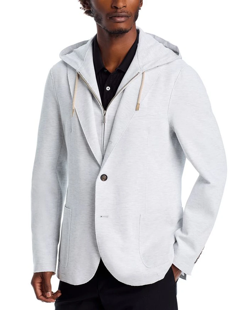 Cotton Pique Jersey Removable Hood Soft Jacket